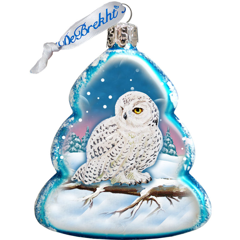 The Holiday Aisle® Owl Glass Holiday Shaped Ornament Wayfair